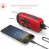 Portable Emergency Solar Radio 2000mah Battery Power Bank Charger Waterproof Super Bright Flash Light Red