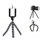 Portable Flexible Tripod Flexible Joints Movable Connector Folding Octopus Tripod Stand Compatible For Gopro Camera Bracket + mobile phone clip
