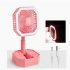 Portable Foldable Mini Fan With Led Light Rechargeable Adjustable Height Angle Usb Fan For Travel Office Home pink