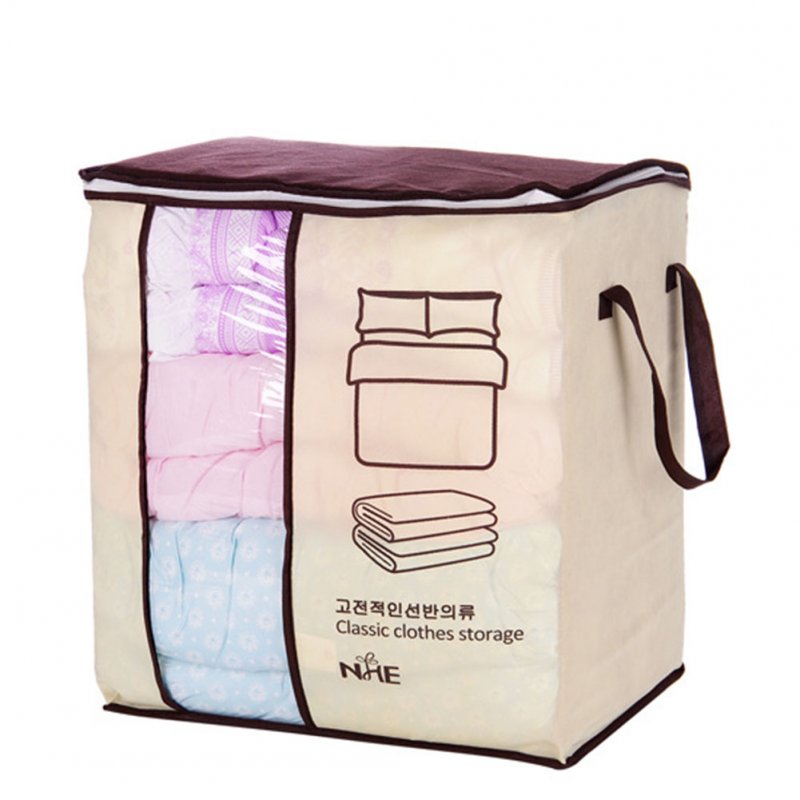Portable High Capacity Non-woven Clothes Storage Bag Folding Closet Organizer for Pillow Quilt Blanket Bedding Korean style