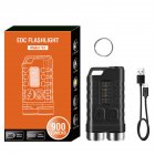 Portable Led Mini Flashlight with Side Light 900 Lumens USB Charging Torch