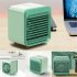 Portable Mini Air Conditioner Cooler 3 Speeds Summer Cooling Fan Humidifier For Families Offices Travel green