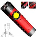 Portable Mini Cob Flashlight 1000 Lumens Super Bright Outdoor Rechargeable Waterproof Torch Led Work Light red