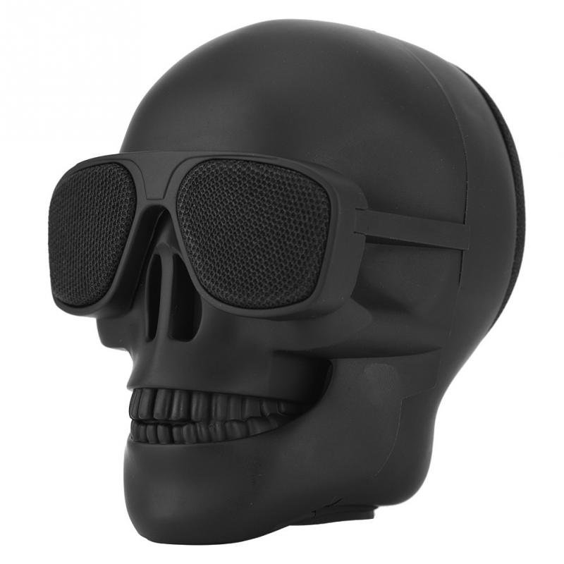 Portable Mini Skull Head Speaker Wireless Bluetooth Stereo Speaker HD Bass Speaker black