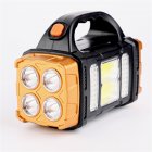 Portable Powerful Solar Led Flashlight Handheld Rechargeable Outdoor Lighting Torch Camping Searchlight yellow