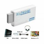 Portable Wii to HDMI Wii2HDMI Full HD Converter Audio Output Adapter for TV white