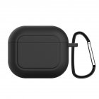 Portable Wireless Headset Soft Silicone  Case Large-capacity Protective Cover Storage Pouch Compatible For airpod 3rd Gen Black