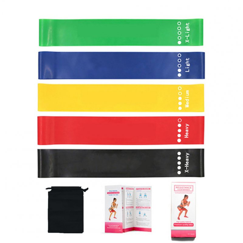 Portable Yoga Training Fitness Band Wear-resistant Elastic Resistance Bands Exercise Workout Equipment Rainbow Color
