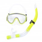 Professional Diving Mask Snorkels Set Waterproof Goggles Glasses Easy Breath Tube Set Diving Equipment yellow one size