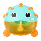 Puffer Fish Music Bubble Machine Built-in 12 Classic Songs Funnny Children Bath Toys blue