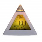 Pyramid Shape Digital Led Alarm Clock Time Date Temperature Display 7 Colors Changing Desk Clock White