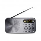 Q6 Multi-function Fm Radio 3600mah Battery Rechargeable Led Digital Display Radio gray