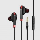 In-ear Subwoofer Headphones Quad Tuning Wire-controlled Game Headset 