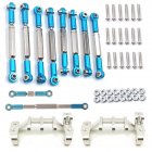 RC Car Parts Metal Steering Pull Rod+Metal Upgrade Parts Pull Rod+Base Set Home DIY For WPL C14 C24 C34 Model RC Car Accessories Truck Kit blue