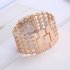 REALY Women s Quartz Diamond Case Alloy Bracelet Square Watch with Super Thin Hollow Strap Rose gold