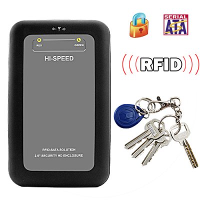 Secure RFID 2.5 Inch SATA HDD Enclosure