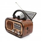 RX-628BTS AM FM Radio Operated By USB Cable/Solar Panels Rechargeable Excellent Reception Portable Radio Multi-function Retro Speaker Radio For Senior Running Walking Home brown