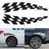 Racing Stickers Vehicle Car Decals Plaid Wheel Flags Reflector Safety Vinyl Stickers Prevention For Audi Bmw Jeep  black