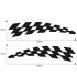 Racing Stickers Vehicle Car Decals Plaid Wheel Flags Reflector Safety Vinyl Stickers Prevention For Audi Bmw Jeep  black
