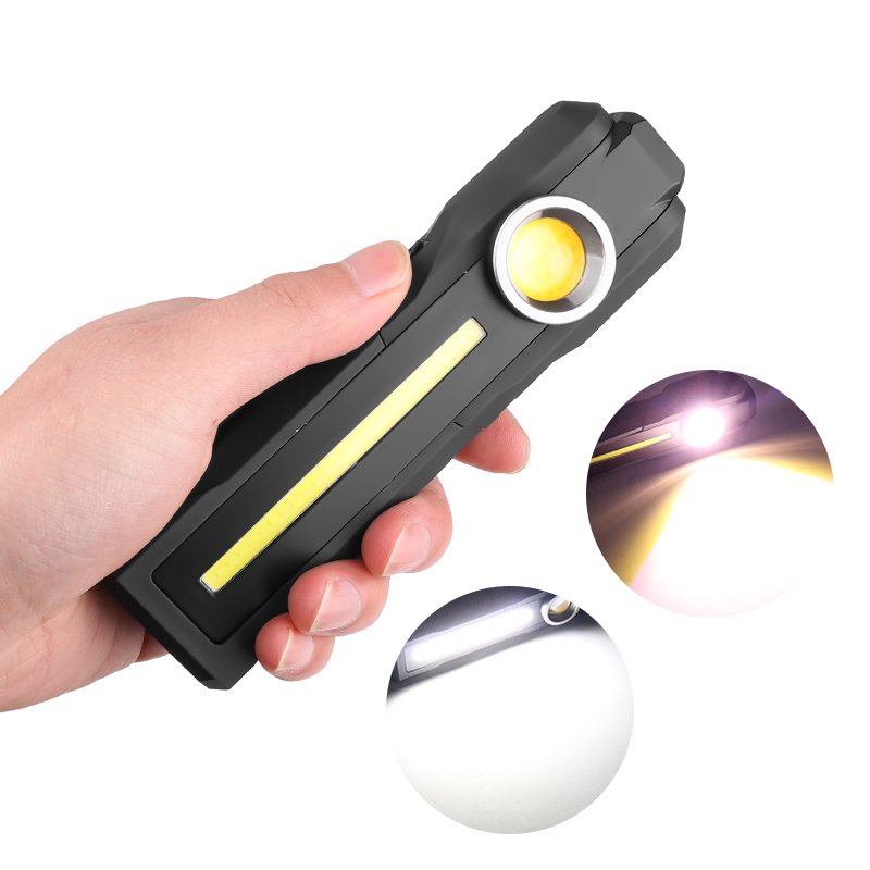 Rechargeable LED+COB Work Light Portable Magnetic Folding USB Charging Handheld Flashlight
