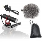 Recording Microphone, Portable Mini Microphones, Wired Mic, Camera Phones Microphone, For Interview, Vlogging, Live Stream, External Video Cameras Recording black