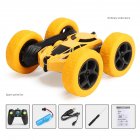 Remote Control Stunt <span style='color:#F7840C'>Car</span> Four Wheel Drive Double Side Crawling Deformation Rollover <span style='color:#F7840C'>Car</span> Children <span style='color:#F7840C'>Charging</span> Toy yellow
