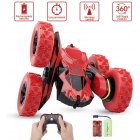 Remote Control Stunt Car Rc 4WD Off Road Rechargeable 2.4Ghz 3D Deformation Racing Car Double Sided Rotating Tumbling 360° Flips Off Road High Speed 7.5Mph Truck red