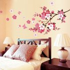 Removable Pink Color Butterflies Peach Blossom Pattern <span style='color:#F7840C'>Wall</span> Sticker for Living Room Bedroom AY6008