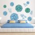 Removable Wall Stickers Blue Flower Waterproof PVC Decals Living Room Bedroom Wallpaper Decoration 60   90cm