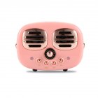 Retro Bluetooth Wireless USB TF Card Dual Speaker Small Speaker Box Pink