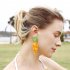 Retro Creative Carrot Earrings For Women Fashion Sequins Hand woven Beaded Earrings Jewelry Accessories For Gifts E69064 orange color