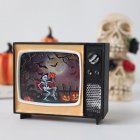 Retro Tv Led Electronic Candle Light Witch Skeleton Pumpkin Luminous Ornaments Halloween Decorations skeleton