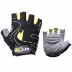 Riding Gloves Silicone Half-finger Gloves Moisture and Breathable Gloves Black yellow_XL