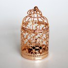 Romantic Birdcage Candlestick Metal Wedding Candle Centerpieces Tables Iron Candle Holder A # rose gold_8*8*14cm