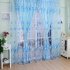 Romantic Tulips Window Voile Curtain Creative Floral Translucent Tulle Door Drape   3 Colors for Choice Blue 1x2m