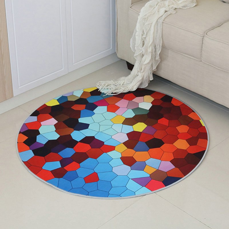 Round Carpet 3D Anti-slip Rugs Computer Chair Floor Mat for Home Kids Room diversification_100cm