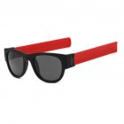 Round Sunglasses for Men and Women Outdoor Fold Sun Glasses Portable Sports Glasses red