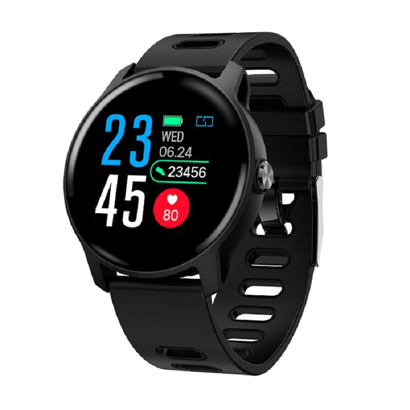 S08 Men Sport Pedometer Smart Watch IP68 Waterproof Fitness Tracker Heart Rate Monitor Clock Women Smart Bracelet Black