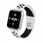 S226 Smart Watch Fitness Tracker Heart Rate Monitor Smart Bracelet Blood Pressure Pedometer  Silver shell + white black strap