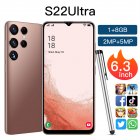 S22Ultra 6.3-inch Smartphone FHD Large Screen 2mp+5mp Camera 3000mah Battery Face Recognition Cellphones (1+8gb) gold_EU Plug