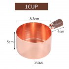 Sauce Pot with Rosewood Wooden Handle Sauce Cup Plate for Cooking Utensils 1/1 Copper cup with wooden handle