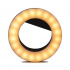 Selfie Ring Light Brightness Adjustable Mobile Phone Led Fill Light Clip On Round Lamp For Smartphones Tablets L05 black