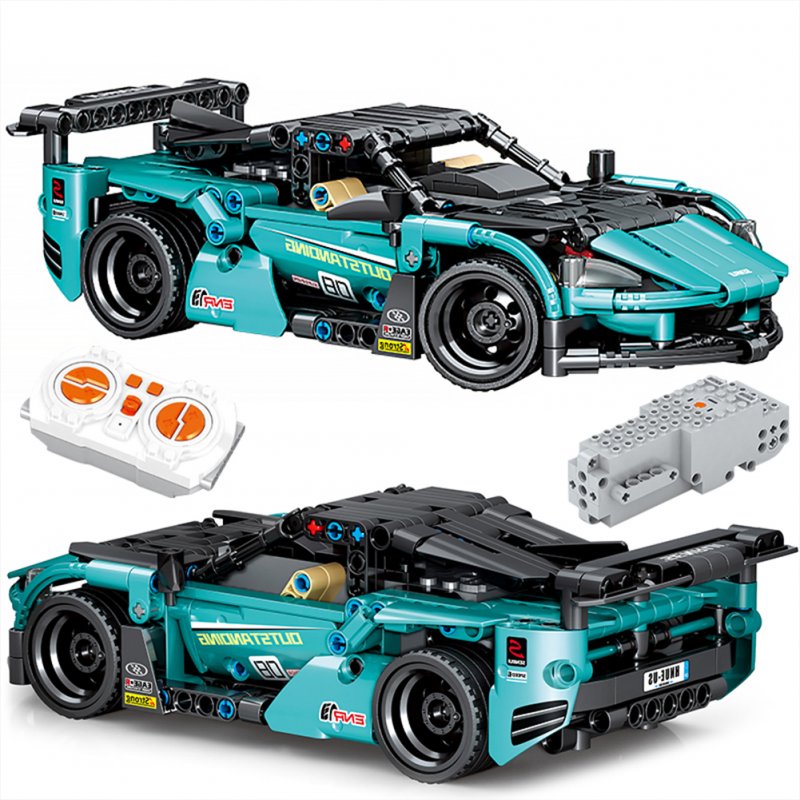Sembo Technical Expert Moc Green Sports  Car  Building  Blocks  Toys Bricks Remote Control Racing Vehicle Model Holiday Gifts For Children QLD2712