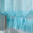 Short Tulle Curtains for Living Room Window Decorative Drapes sky blue_1 meter wide x 1.4 meters high