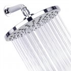 Shower Head High Pressure Chrome Plated Finish Adjustable Angles Anti-Clogging Rubber Nozzles Fixed Showerhead 8 Inch silver