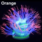 Silicone Artificial Sea Anemone Aquarium Coral Plant Decoration Fish Bowl Ornament 50CM_Orange