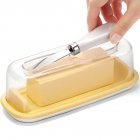 Silicone Butter Dish With Knife Dishwasher Safe Butter Keeper Kitchen Utensils With Transparent Lid yellow