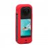 Silicone Case Lens Protector Body Drop resistant Shell Accessories Compatible For Insta360 X3 Panoramic Camera red