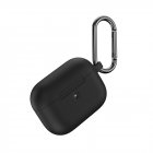 Silicone Case for <span style='color:#F7840C'>AirPods</span> Pro Wireless Bluetooth <span style='color:#F7840C'>Headphones</span> Storage Protective Cover with Hook for Outdoor Travel black