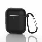 Silicone Earphone Case For Airpods 1/2 Generation Universal Hook Type Anti-drop Earphone Case Cover Black